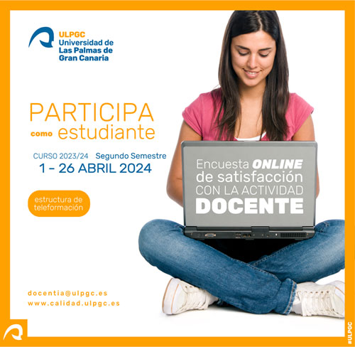 Cartel Encuesta Satisfacción Docente segundo semestre curso 2023/2024