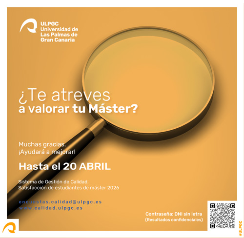 Cartel encuesta satisfacción de estudiantes de Máster 2026